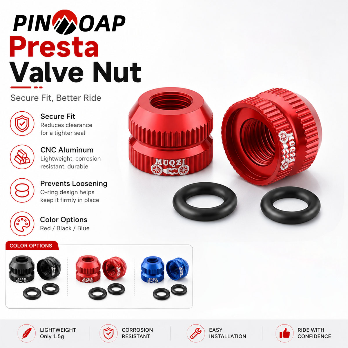 Commuter Bike Lock - PINMOAP 2 Pezzi Dado Valvola Presta